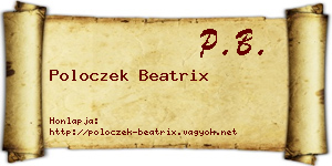 Poloczek Beatrix névjegykártya